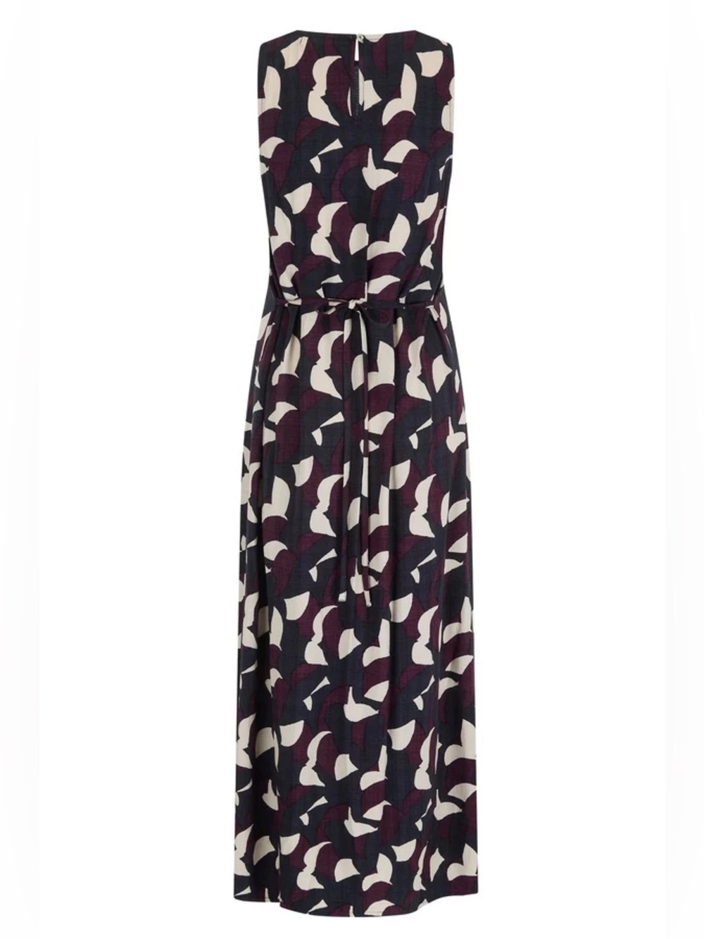 Mister Zimi Sleeveless Maxi Dress in Navy, Burgundy & Cream